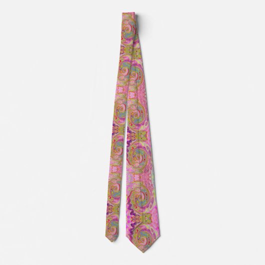 Retro Rosa, Gelb und Magenta Abstrakte Kunst, Dich Krawatte (Rückseite)