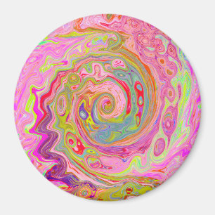 Retro Rosa, Gelb und Magenta Abstrakte Kunst, Dich Magnet