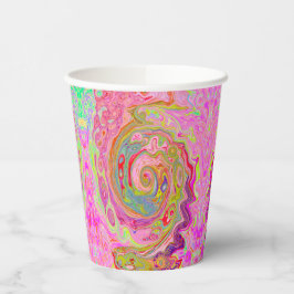 Retro Rosa, Gelb und Magenta Abstrakte Kunst, Dich Pappbecher