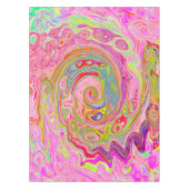 Retro Rosa, Gelb und Magenta Abstrakte Kunst, Dich Tischdecke (Vorderseite)