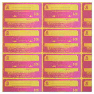Retro Rosa & Gelbe Kassette Stoff