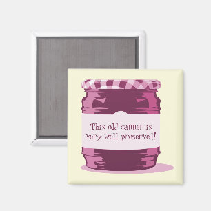 Retro Rosa Gelee-Einmachglas Heim-Einmach-Humor Kü Magnet