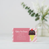 Retro rosa gestreifte Eisdiele-Visitenkarten Visitenkarte (Stehend Vorderseite)