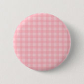 Retro rosa Gingham-karierter Muster-Hintergrund Button (Vorderseite)
