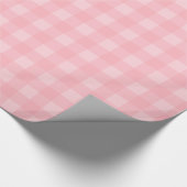 Retro rosa Gingham-karierter Muster-Hintergrund Geschenkpapier (Ecke)