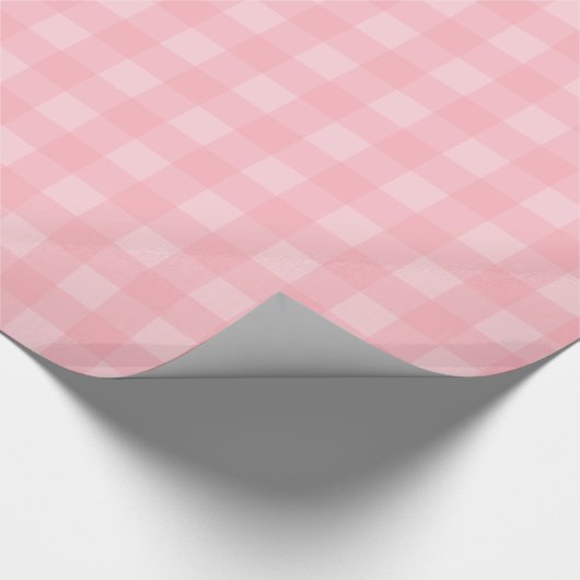 Retro rosa Gingham-karierter Muster-Hintergrund Geschenkpapier (Ecke)