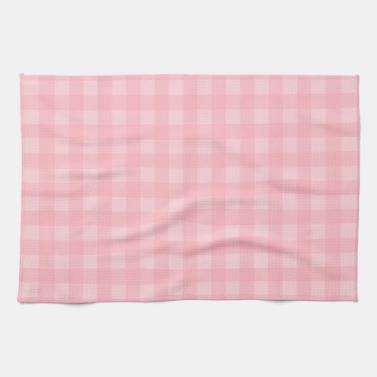 Retro rosa Gingham-karierter Muster-Hintergrund Geschirrtuch (Horizontal)