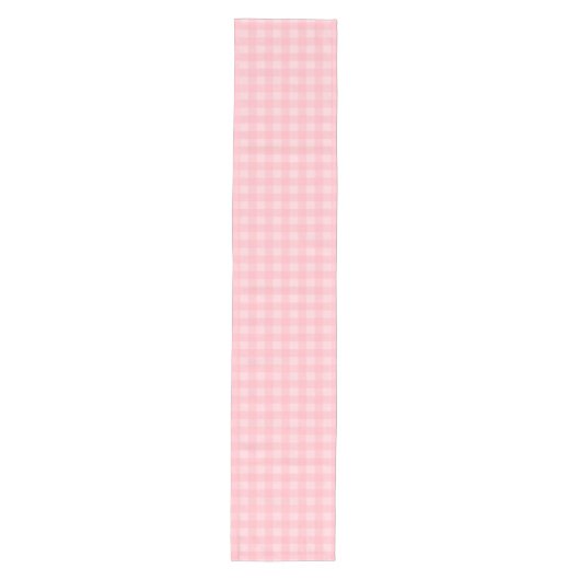 Retro rosa Gingham-karierter Muster-Hintergrund Mittelgroßer Tischläufer (Vorderseite)