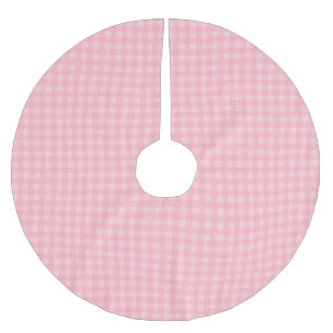 Retro rosa Gingham-karierter Muster-Hintergrund Polyester Weihnachtsbaumdecke