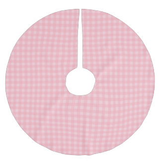 Retro rosa Gingham-karierter Muster-Hintergrund Polyester Weihnachtsbaumdecke