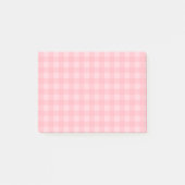 Retro rosa Gingham-karierter Muster-Hintergrund Post-it Klebezettel (Vorderseite)