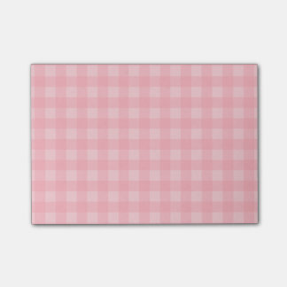 Retro rosa Gingham-karierter Muster-Hintergrund Post-it Klebezettel