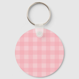 Retro rosa Gingham-karierter Muster-Hintergrund Schlüsselanhänger