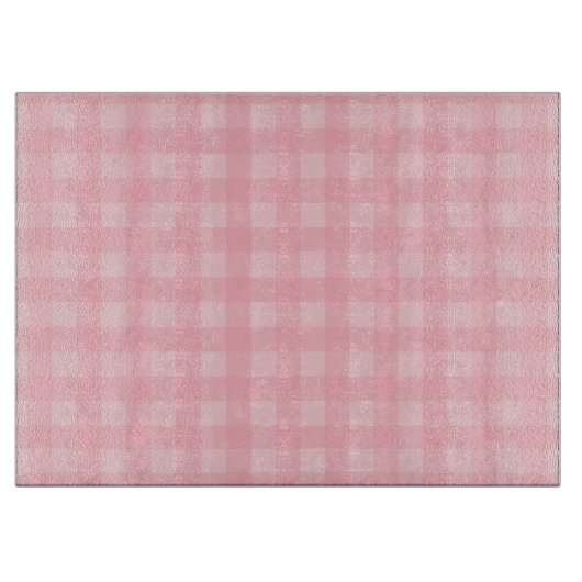 Retro rosa Gingham-karierter Muster-Hintergrund Schneidebrett (Vorderseite)