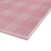 Retro rosa Gingham-karierter Muster-Hintergrund Schneidebrett (Ecke)