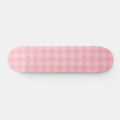 Retro rosa Gingham-karierter Muster-Hintergrund Skateboard (Horizontal)
