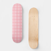 Retro rosa Gingham-karierter Muster-Hintergrund Skateboard (Vorderseite)