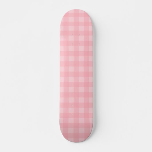 Retro rosa Gingham-karierter Muster-Hintergrund Skateboard (Vorne)