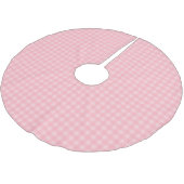 Retro Rosa Gingham Karomuster Hintergrund Polyester Weihnachtsbaumdecke (Schrägansicht)
