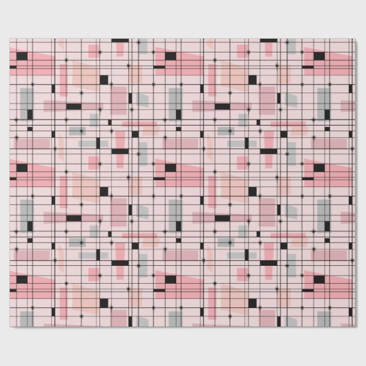 Retro rosa Gitter-und Geschenkpapier (Flach)
