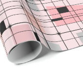 Retro rosa Gitter-und Geschenkpapier (Rolleneckpunkt)