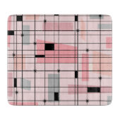 Retro rosa Gitter-und Schneidebrett (Vorderseite)