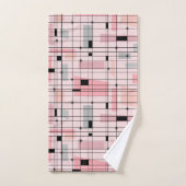 Retro rosa Gitter-und Sternexplosion-Tuch-Set Badhandtuch Set (Handtuch)