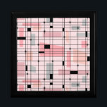 Retro-Rosa Gitter und Sternexplosionen Geschenkbox<br><div class="desc">Dieses Retro Pink Grid und Sternexplosionen Tile Geschenkboxen ist, wo Vintager Stil trifft modernen Tag. Es hat einen hellrosa Hintergrund mit kitschigen, abseits von Kästchen und Rechtecken in Taubengrau und drei Rosatönen. Die skurrilen Farbblöcke werden überlagert und in einige Rasterschnittstellen bearbeitet. Es gibt auch schwarze Rechtecke mit schwarzen vertikalen und...</div>