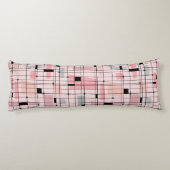 Retro Rosa Gitter und Sternexplosionen Kissen (Rückseite)