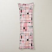 Retro Rosa Gitter und Sternexplosionen Kissen (Rückseite (Vertikal))