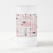 Retro Rosa Gitter und Sternexplosionen Mattierte T Mattglas Bierglas (Mittel)