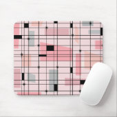 Retro Rosa Gitter und Sternexplosionen Mousepad (Mit Mouse)