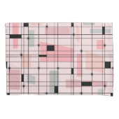 Retro Rosa Gitter und Sternexplosionen Pillowcase Kissenbezug (Vorderseite)