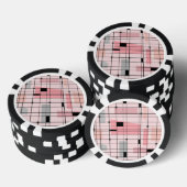 Retro Rosa Gitter und Sternexplosionen Poker Chips (Stapel)