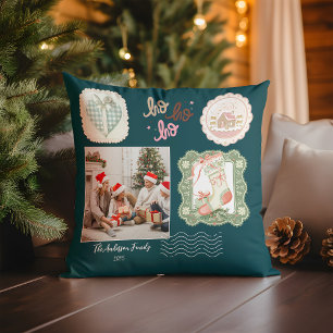 Retro Rosa Grün Weihnachten Kissen