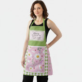 Retro Rosa Grüne Katzenmutter Personalisierte Schü Schürze