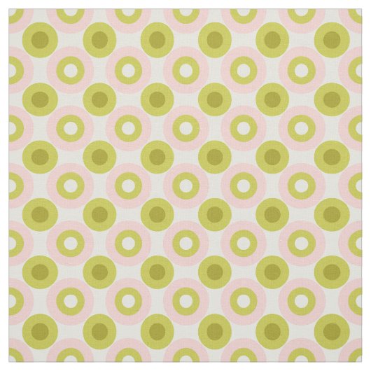 Retro Rosa Grüne Kreise Muster Stoff (Muster)