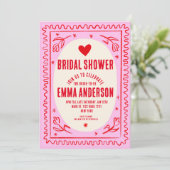 Retro-Rosa-Handschrift-Brautparty Einladung (Stehend Vorderseite)