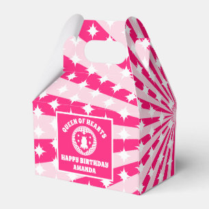 Retro Rosa Herzkönigin Geburtstagsfeier Geschenkschachtel