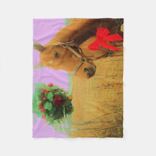 Retro Rosa Himmelskaffe Fleecedecke (Vorderseite)