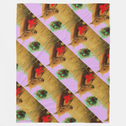 Retro Rosa Himmelskaffe Fleecedecke (Vorderseite)