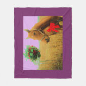 Retro Rosa Himmelskaffe Fleecedecke (Vorderseite)