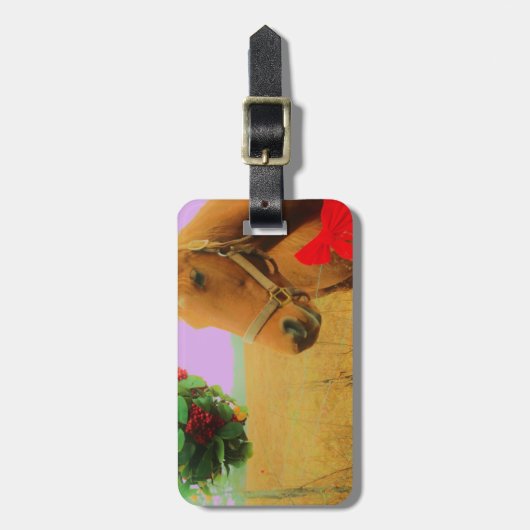 Retro Rosa Himmelskaffe Gepäckanhänger (Vorderseite vertikal)