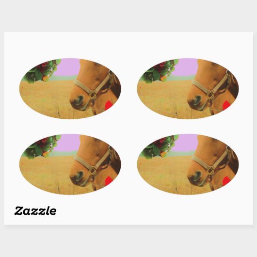 Retro Rosa Himmelskaffe Ovaler Aufkleber (Blatt)