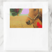 Retro Rosa Himmelskaffe Rechteckiger Aufkleber (Tasche)