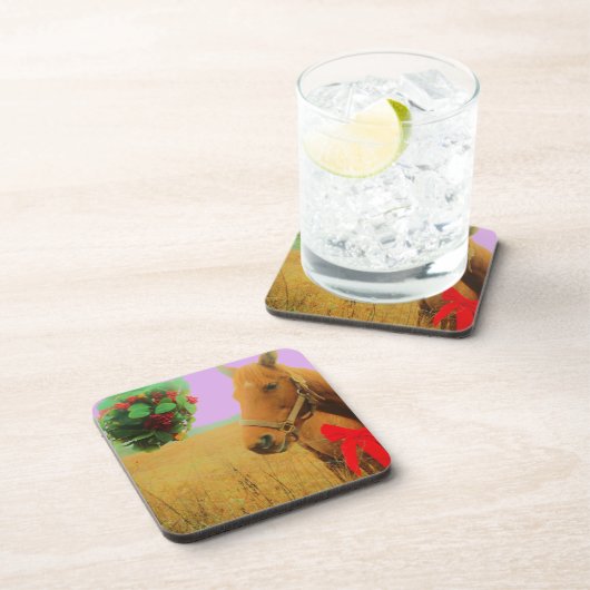 Retro Rosa Himmelskaffe Untersetzer (Rechte Seite)