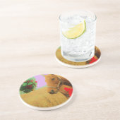 Retro Rosa Himmelskaffe Untersetzer (Seite)