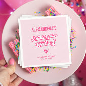 Retro-Rosa-Junggeselinnen-Abschied Serviette