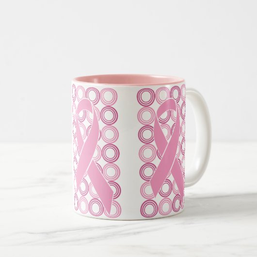 Retro rosa Kaffee-Tasse Zweifarbige Tasse (VorderseiteRechts)