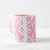 Retro rosa Kaffee-Tasse Zweifarbige Tasse (Vorderseite Links)